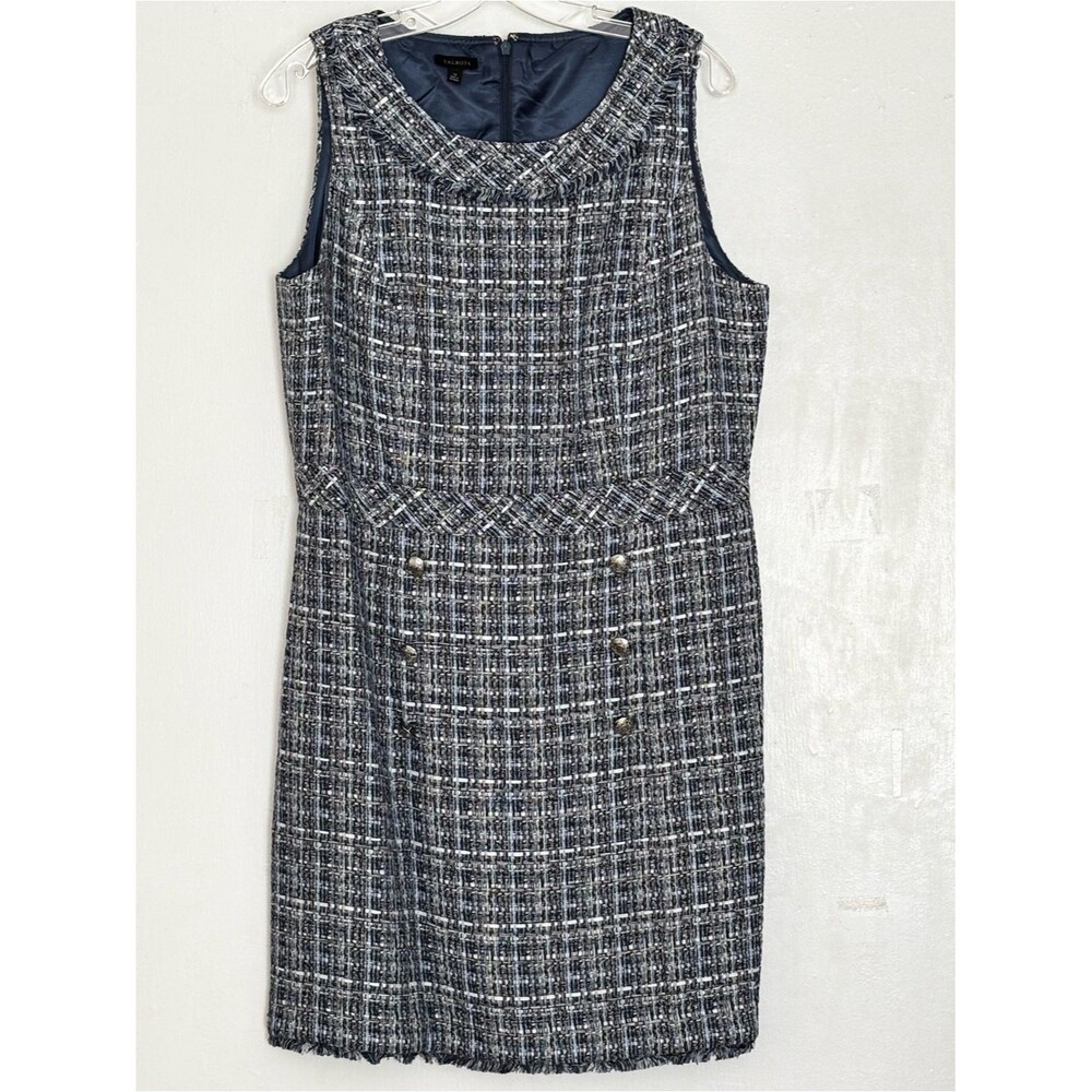 Talbots Americana Tweed Shift Dress Size 12 - Picture 2 of 5